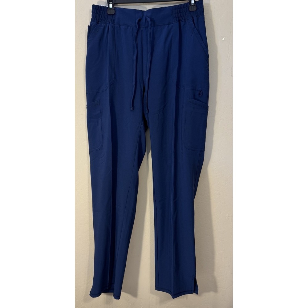 ScrubStar Pants Women Medium Pull-On Straight LegPockets Yoga Waistband Blue NEW